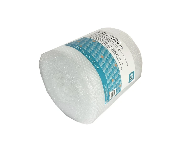 Rouleau de coussin à bulles Pen + Gear, 12 po x 100 pi, petites bulles, transparent, perforé 12 in x 100 ft