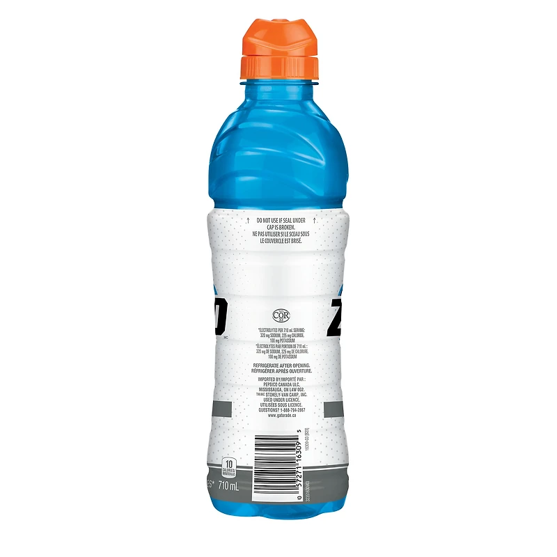 Gatorade Zero Cool Blue Electrolyte Beverage 710 mL, Bottle, 710 mL