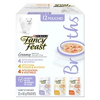 Fancy Feast Creamy Broths Collection Variety Pack, Cat Treats 40 g x 12