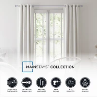 Mainstays 48-84 in. Devon Adjustable Petite Cafe Curtain Rod, 1/2 in. Diameter