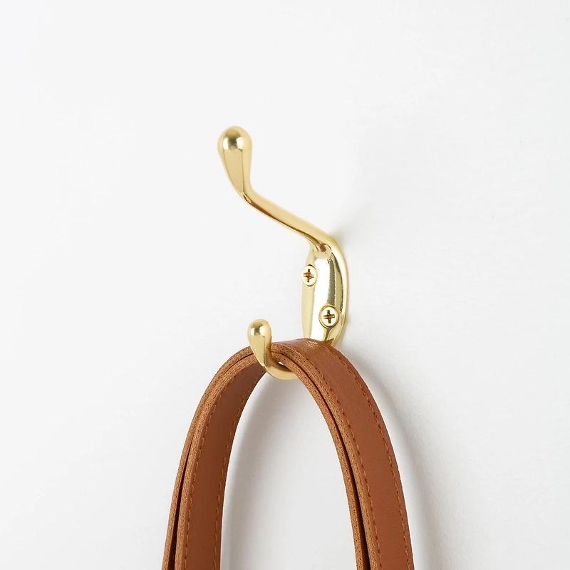Era Double Hook 2-Pack Gold, 3.25 x 0.75 x 2.25 in.
