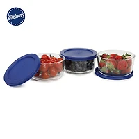 6pc Rd Glass Round Food Storage 3 x 472ml, 6pc RD GLASS 3 X 472ML