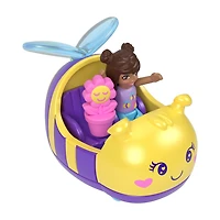 Polly Pocket Coffret Véhicule Abeille, micro-poupée, figurine fleur