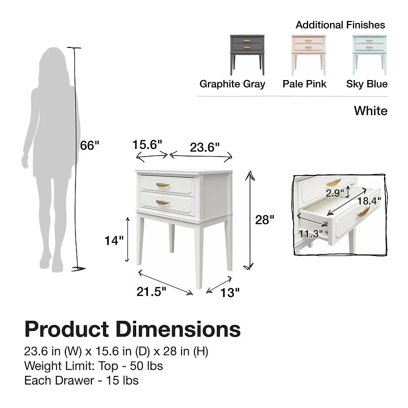 Table d’appoint Stella de Mr. Kate, blanc