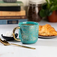 Tasse à café en grès thym et table, 16 oz liq., succulente sarcelle Tasse