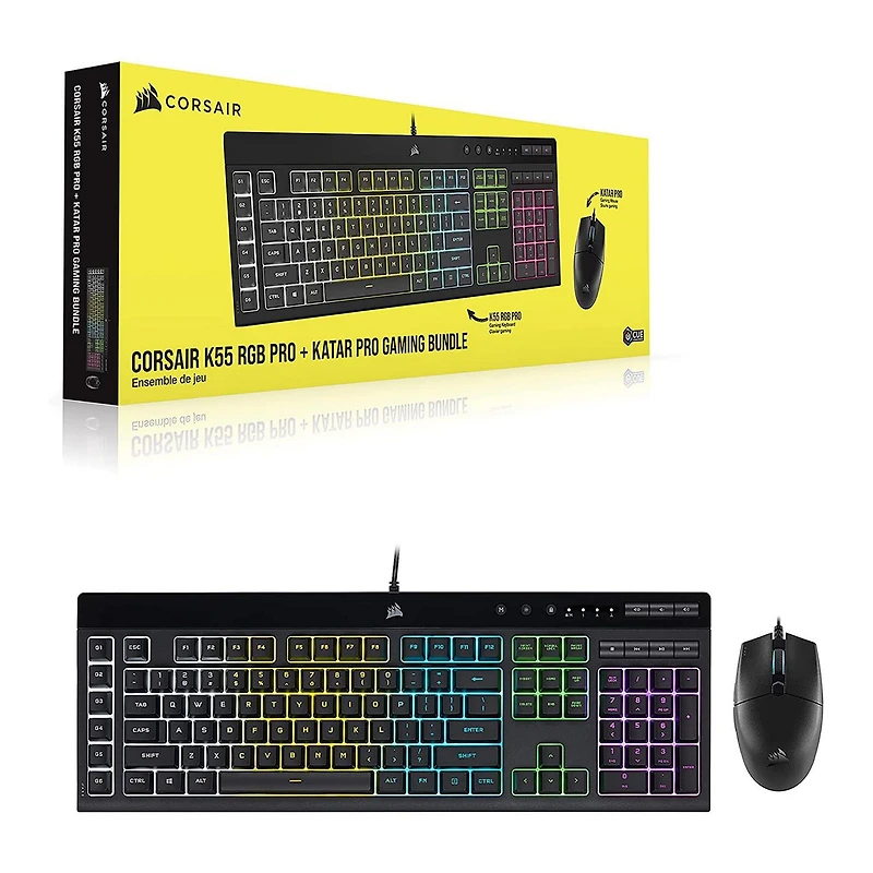 Corsair K55 RGB PRO + KATAR PRO Gaming Bundle