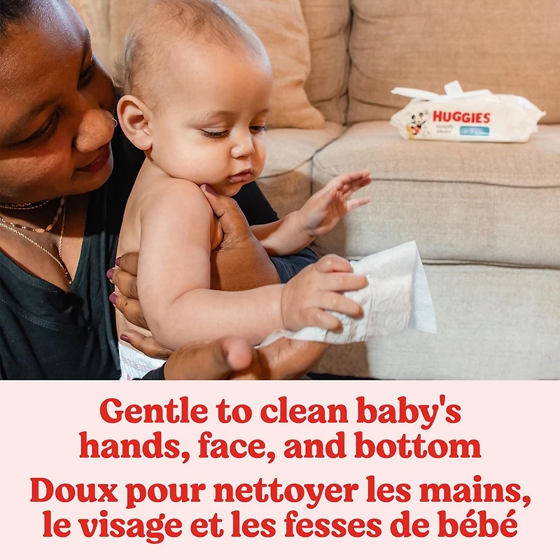 Lingettes pour bébés Huggies Simply Clean au parfum frais, 11 emballage à couvercle rabattable (total de 704 lingettes) 11 emballage | Total de 704 lingettes
