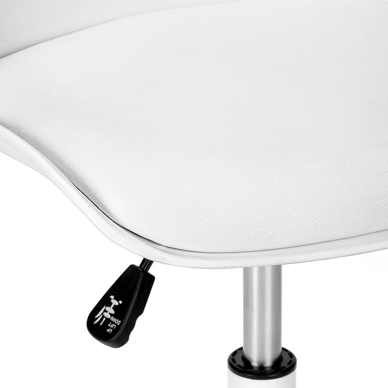 Monarch Specialties Chaise De Bureau, Hauteur Ajustable, Pivotant, Ergonomique, Bureau, Travail, Juvénile, Métal, Pu D'aspect Cuir, Blanc, Contemporain, Moderne