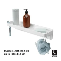 Umbra Flex Sure-Lock Bathroom Storage Shelf,White