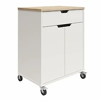 Systembuild Evolution Versa 2 Door/1 Drawer Storage Cart with Locking Casters , White and Weathered Oak