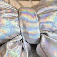 Temps de vacances 1 compte 5.5" ornement de nœud métallique gonflé de Noël, argent Mesure 5.5" de hauteur