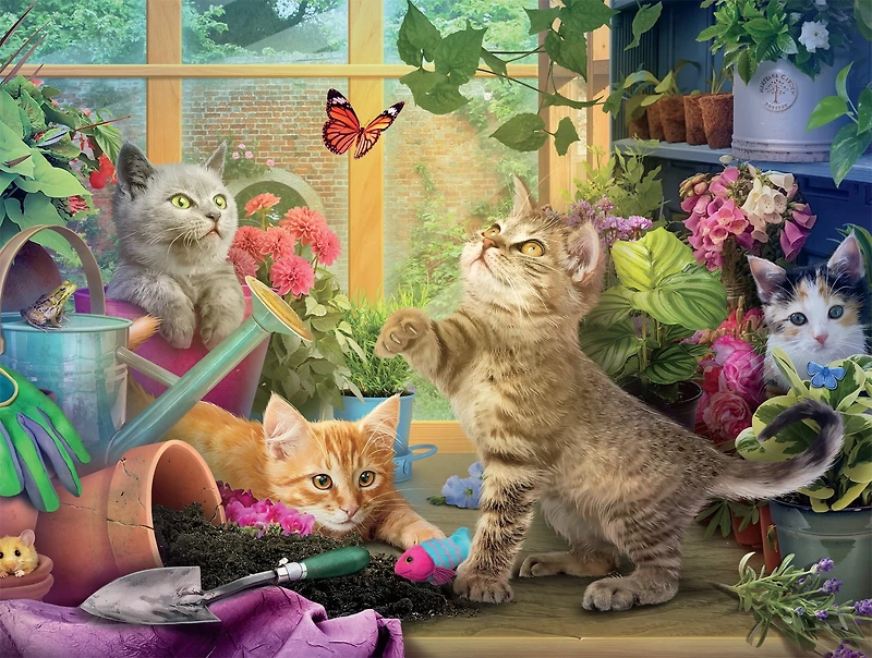 Buffalo Games Potting Shed Kittens Puzzle de 750 pièces imbriqué pour adultes âgés de 14 à 99 ans
