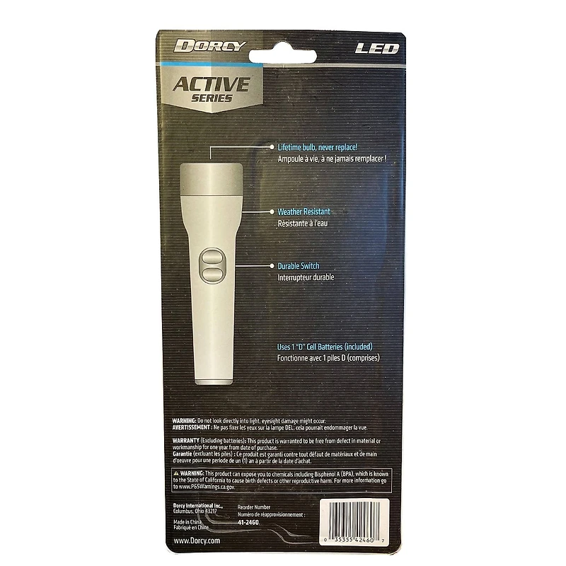 Lampe de poche longue portée Dorcy série active avec 55 lumens Lampe de poche longue portée