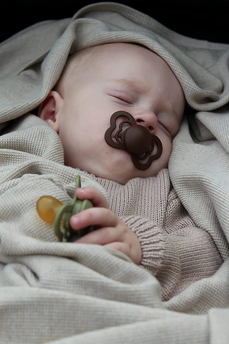 BIBS Pacifiers – Couture | Orthodontic Nipple Pacifier | BPA-Free Natural Rubber | Made in Denmark | Set of 2 Soothers (0-6 Months)