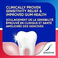 Dentifrice pour dents sensibles Sensodyne pour le soulagement de la sensibilité dentaire et l’amélioration de la santé des gencives, dentifrice au fluorure, blanchissant, 75 mL Blanchissant, 75 mL