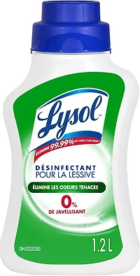 Lysol Désinfectant pour lessive, éliminateur d'odeurs, 0 % d'eau de Javel, élimine les germes que les détergents peuvent laisser derrière eux, 1.2 l