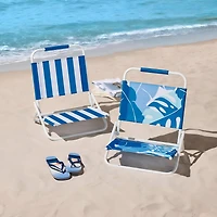 Chaise de plage Mainstays en Sable, Rayée, Bleu et Blanc