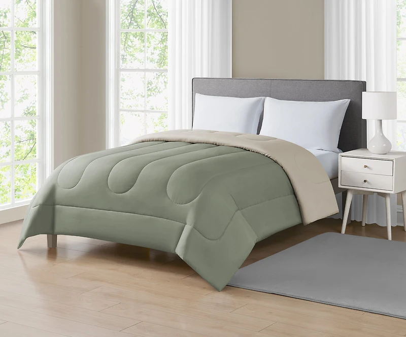 Mainstays Couette Vert Reversible 1 Place