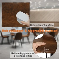 Homy Casa Lot de 4 chaises de bureau rembourrées sans accoudoirs pour espace de travail à domicile, imitation daim brun