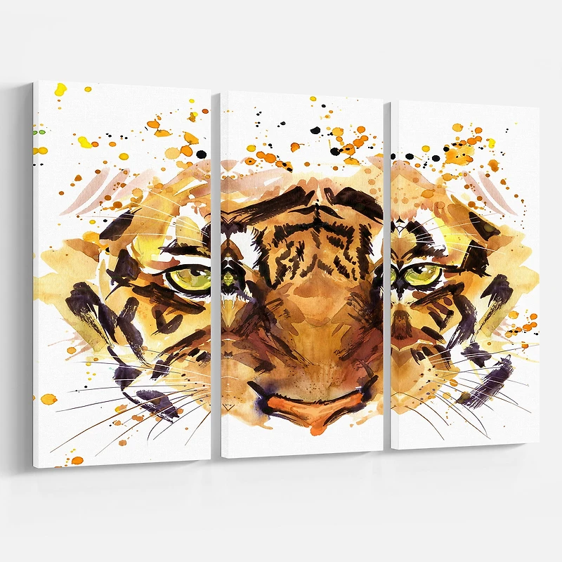 Design Art Eyes with Fire Canvas Print