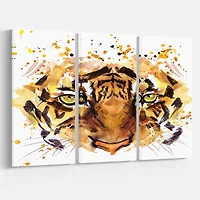 Design Art Eyes with Fire Canvas Print