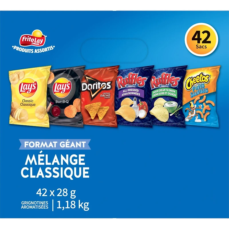 Frito-Lay Variety Packs Classic Mix Flavoured Snacks, 1176g