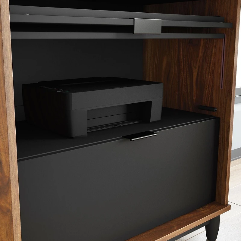 Sauder La Collection Harvey Park Armoire d'ordinateur, Finition Grand Walnut, 430053