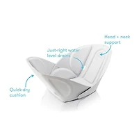 Frida Baby - Baignoire pour bébé avec évier doux - Baignoire pour bébé facile à nettoyer + coussin de bain qui soutient la tête de bébé - Matériau à séchage rapide - Lavable en machine