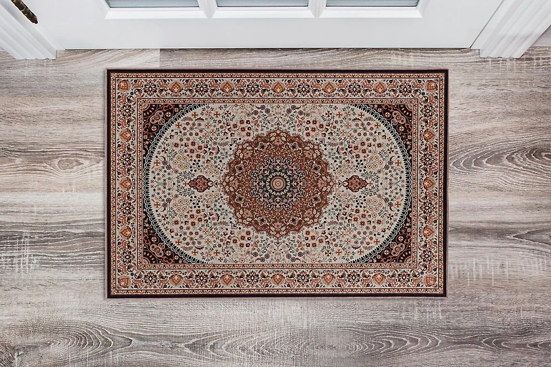 Emerald Kramer Ivory & Blue 5' x 7' Area Rug