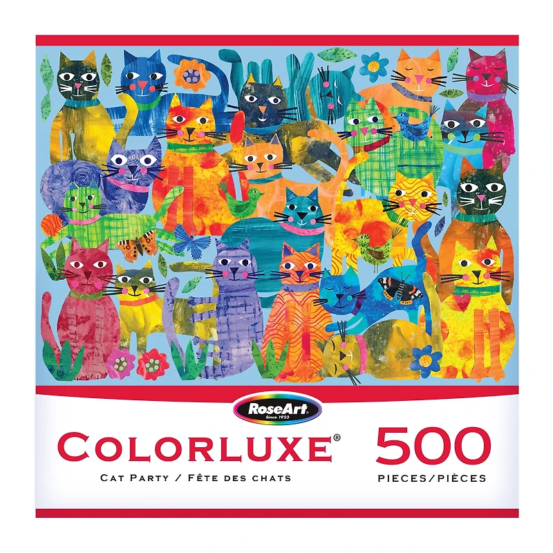 RoseArt - Colorluxe 500 pièces -fête de chat- Puzzle emboîtable pour adulte