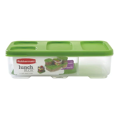 Rubbermaid Entree Container avec séparateurs et couvercle, vert