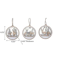 Ornement Panoramique Rond En Bois - Ensemble De 12