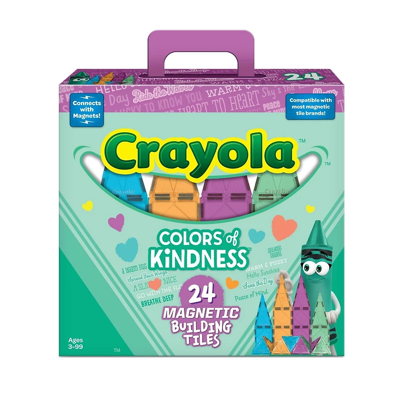 CREATEON Crayola Colors of Kindness Magnetic Tile 24 Pc Ensemble