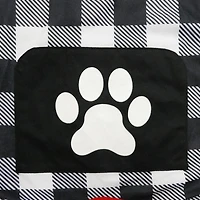 Way to Celebrate Dog Clothes: Knit Jersey Pajama for Dogs, Black & White Plaid with Paw Print Screenprint, Size XS-XL