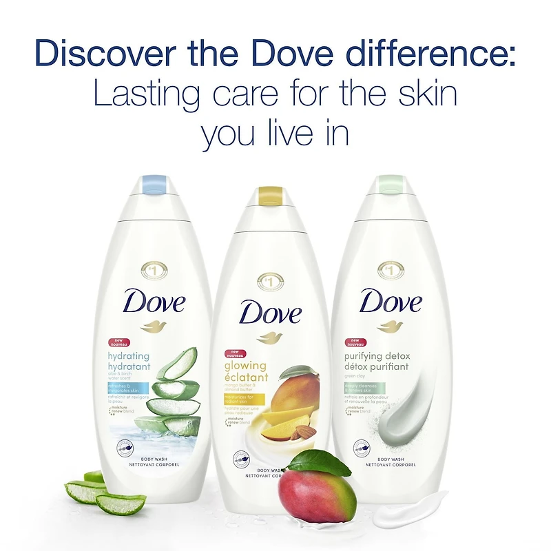 Nettoyant Corporel Éclatant Dove Beurre de Mangue et Beurre d'Amande