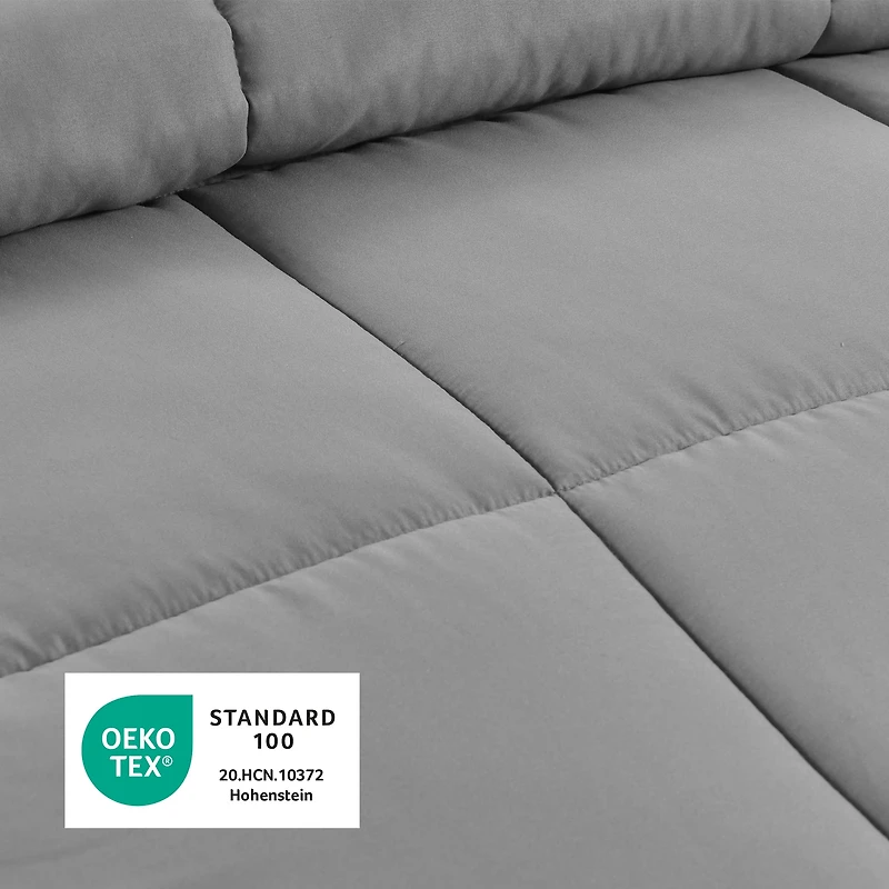 Couette Synthétique à Garnissage Élevé Swift Home, Literie Ultra Douce Toutes Saisons Hypoallergénique, Simple, Gris Clair