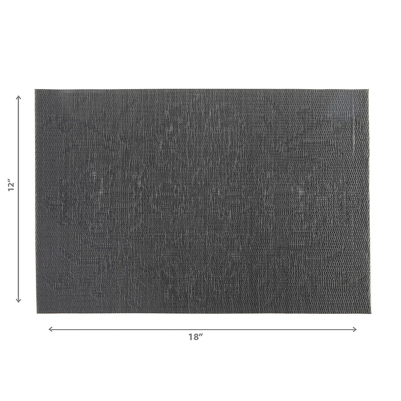 IH Casa Decor Vinyl Placemat Damask Black - Ensemble De 12