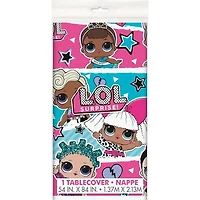 LOL Surprise Rectangular Plastic Table Cover, 54" x 84", 1 Tablecover measures 54" x 84"