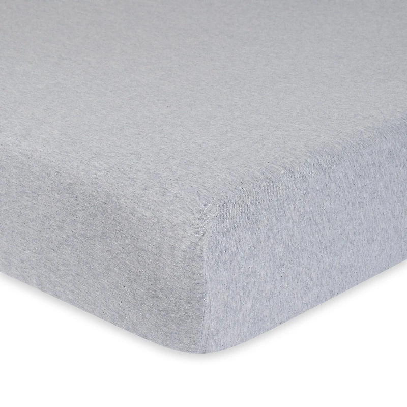 Gerber Organic Fitted Crib Sheet, Grey Heather Knit