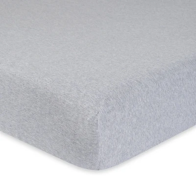 Gerber Organic Fitted Crib Sheet, Grey Heather Knit