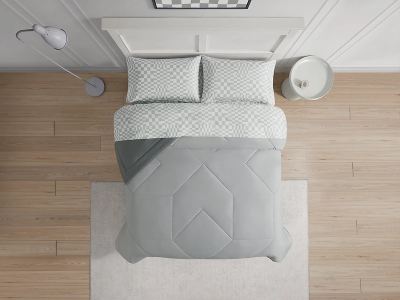 Bco Home 4 Pieces Ensemble de lit Rafraîchissant Gris 1 place/long