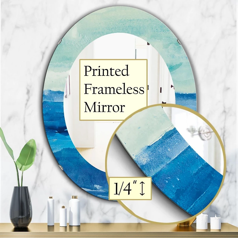Designart 'Out To Sea' Miroir Traditionnel - Miroir Mural Ovale ou Rond - 24x36