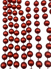 Holiday Time 18-Foot Matte Red Beaded Garland for Christmas Trees and Holiday Decorating, 18ft Matte Red Beaded Garland