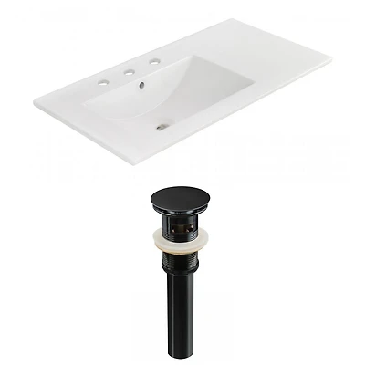 American Imaginations 25-in. W 3H4-in. Ceramic Top Set In White Color - Overflow Drain Incl. AI-23873