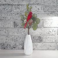 Christmas Cardinal And Pinecone Pick - Set of 3