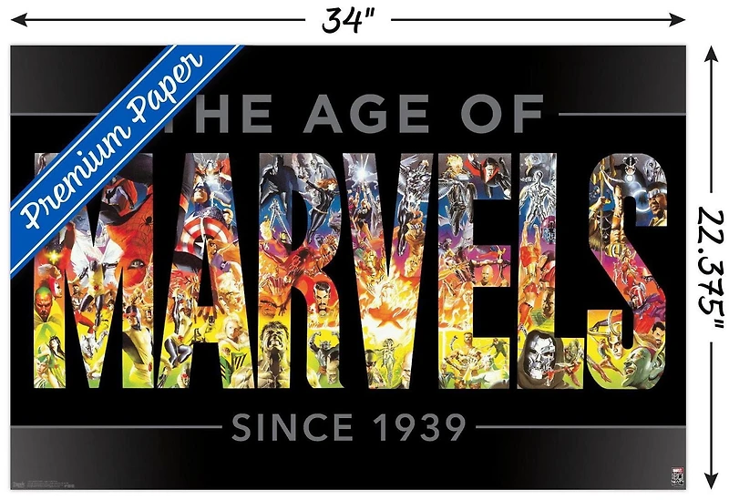 Marvel Comics - Marvel 80th Anniversary - Age of Marvels Wall Poster, 22.375" x 34"
