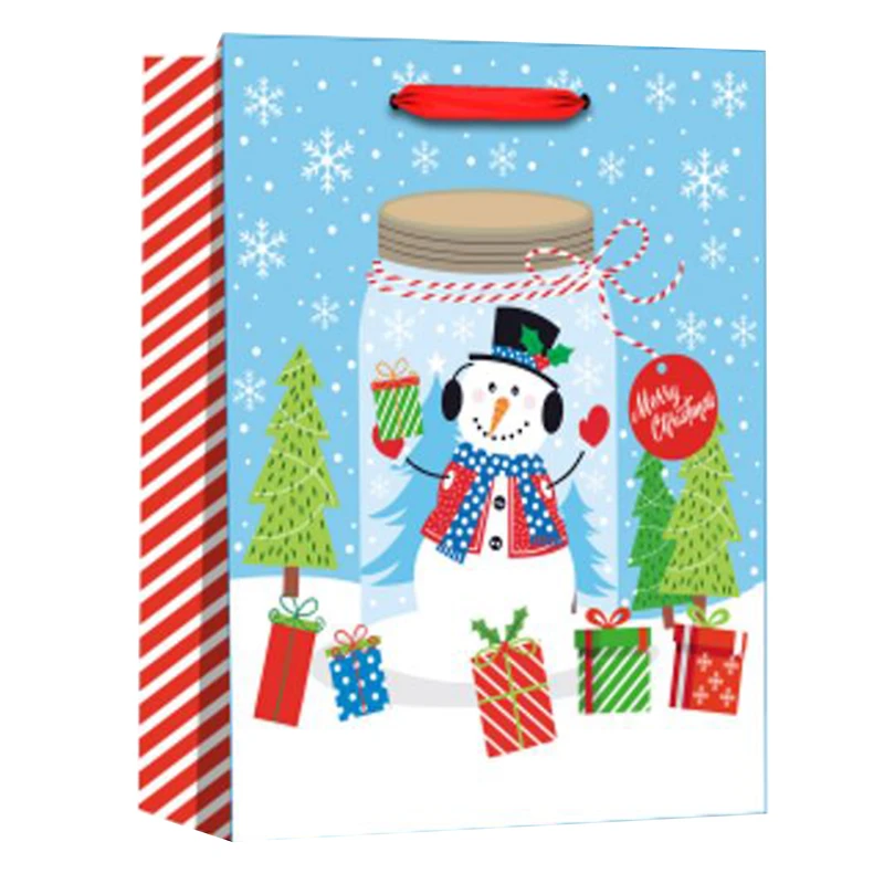 Holiday Time Sac de Pailleté avec Motif de Bonhomme de Neige SAC DE NOËL AVEC BONHOMME DE NEIGE