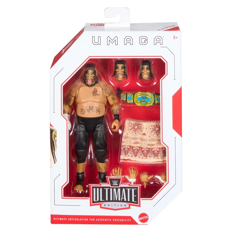 WWE-Figurine articulée Ultimate Umaga-15cm avec accessoires