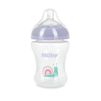 Nûby™ Printed Plastic Infant Bottles with Breast-size Nipple, Pack of 3; 8 oz/240 mL