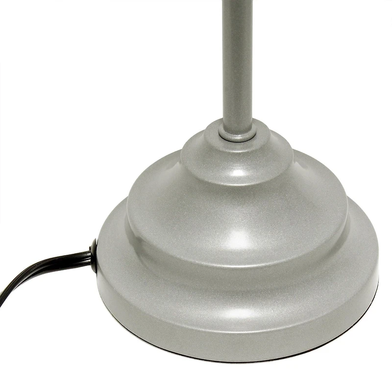 Simple Designs Table Lamp with Fabric Shade and Hanging Acrylic Beads